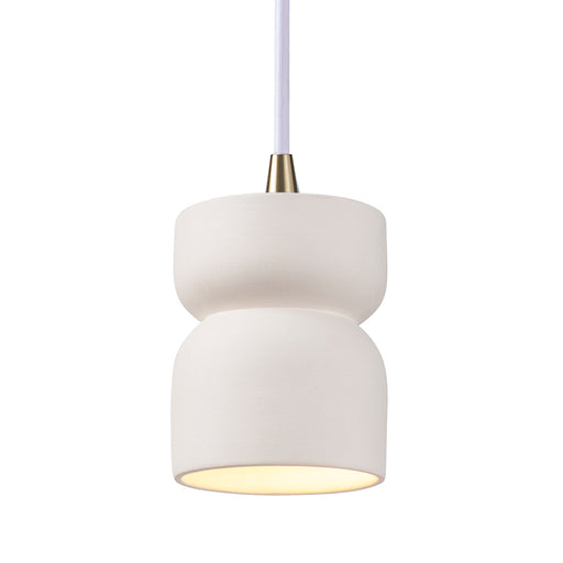 Justice Designs - CER-6500-BIS-ABRS-WTCD - One Light Pendant - Radiance Collection - Bisque