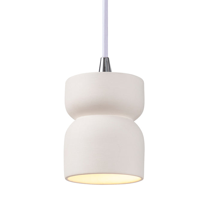 Justice Designs - CER-6500-BIS-CROM-WTCD - One Light Pendant - Radiance Collection - Bisque