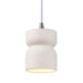 Justice Designs - CER-6500-BIS-CROM-WTCD - One Light Pendant - Radiance Collection - Bisque