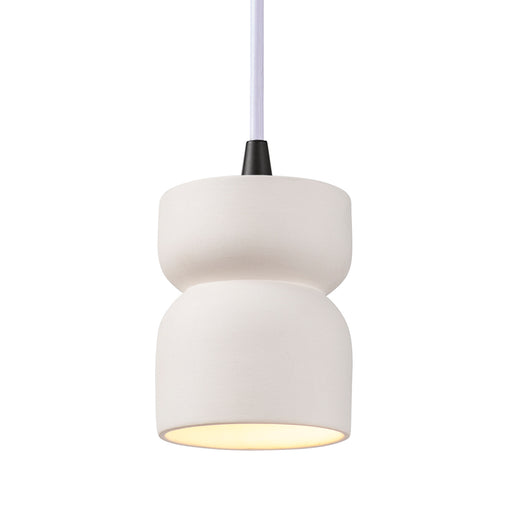 Justice Designs - CER-6500-BIS-MBLK-WTCD - One Light Pendant - Radiance Collection - Bisque