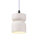 Justice Designs - CER-6500-BIS-MBLK-WTCD - One Light Pendant - Radiance Collection - Bisque