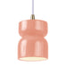 Justice Designs - CER-6500-BSH-ABRS-WTCD - One Light Pendant - Radiance Collection - Gloss Blush