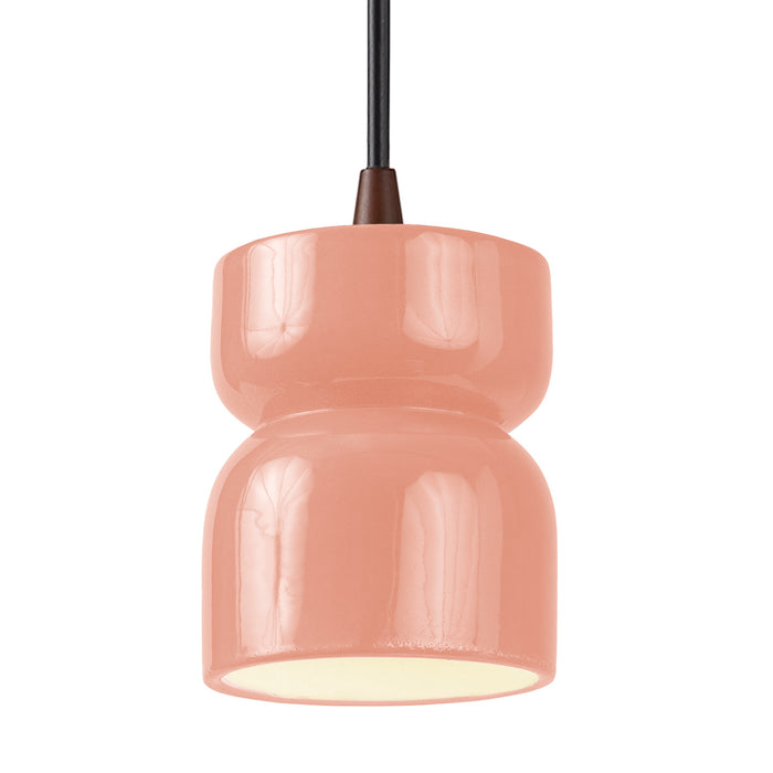 Justice Designs - CER-6500-BSH-DBRZ-BKCD - One Light Pendant - Radiance Collection - Gloss Blush