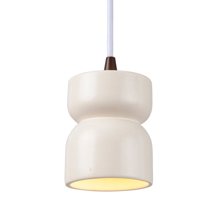 Justice Designs - CER-6500-MAT-DBRZ-WTCD - One Light Pendant - Radiance Collection - Matte White