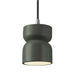 Justice Designs - CER-6500-PWGN-CROM-BKCD - One Light Pendant - Radiance Collection - Pewter Green