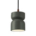 Justice Designs - CER-6500-PWGN-DBRZ-BKCD - One Light Pendant - Radiance Collection - Pewter Green