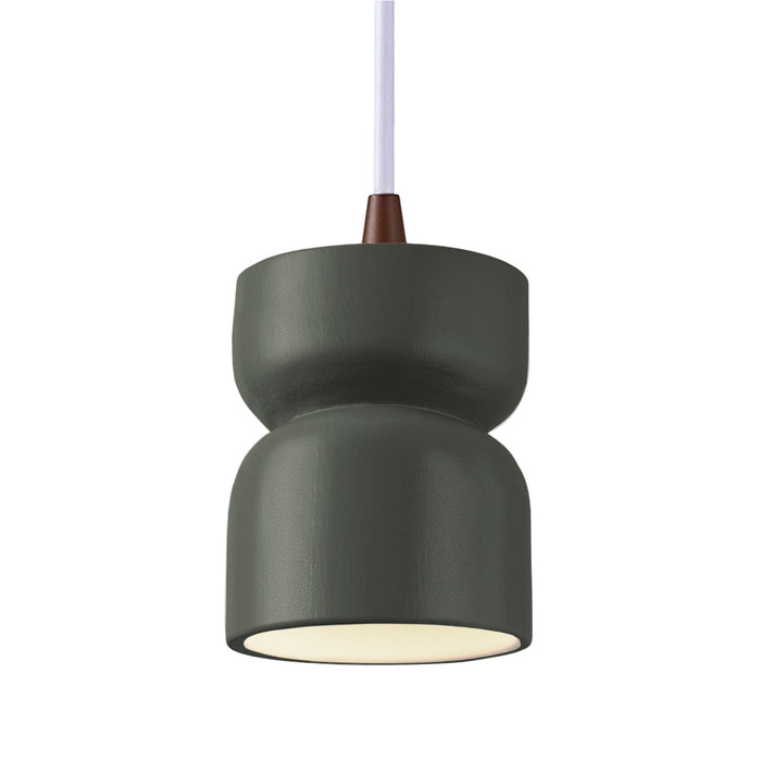 Justice Designs - CER-6500-PWGN-DBRZ-WTCD - One Light Pendant - Radiance Collection - Pewter Green