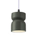 Justice Designs - CER-6500-PWGN-MBLK-WTCD - One Light Pendant - Radiance Collection - Pewter Green