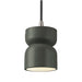 Justice Designs - CER-6500-PWGN-NCKL-BKCD - One Light Pendant - Radiance Collection - Pewter Green