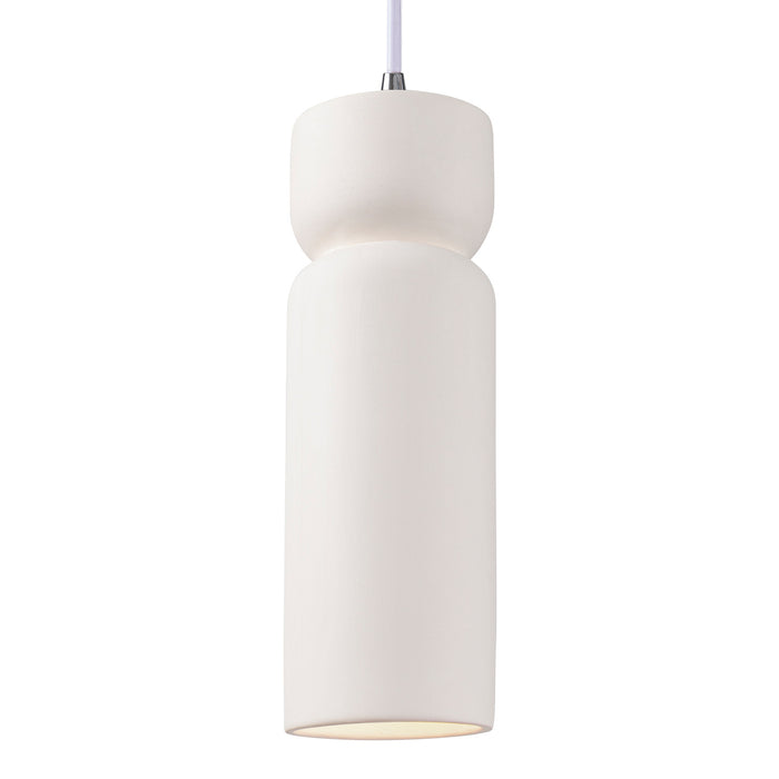 Justice Designs - CER-6510-BIS-CROM-WTCD - One Light Pendant - Radiance Collection - Bisque