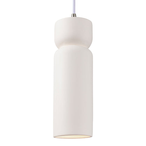 Justice Designs - CER-6510-BIS-NCKL-WTCD - One Light Pendant - Radiance Collection - Bisque