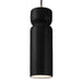 Justice Designs - CER-6510-BLK-ABRS-BKCD - One Light Pendant - Radiance Collection - Gloss Black