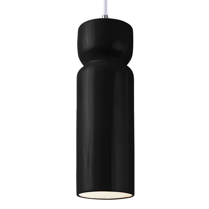 Justice Designs - CER-6510-BLK-CROM-WTCD - One Light Pendant - Radiance Collection - Gloss Black