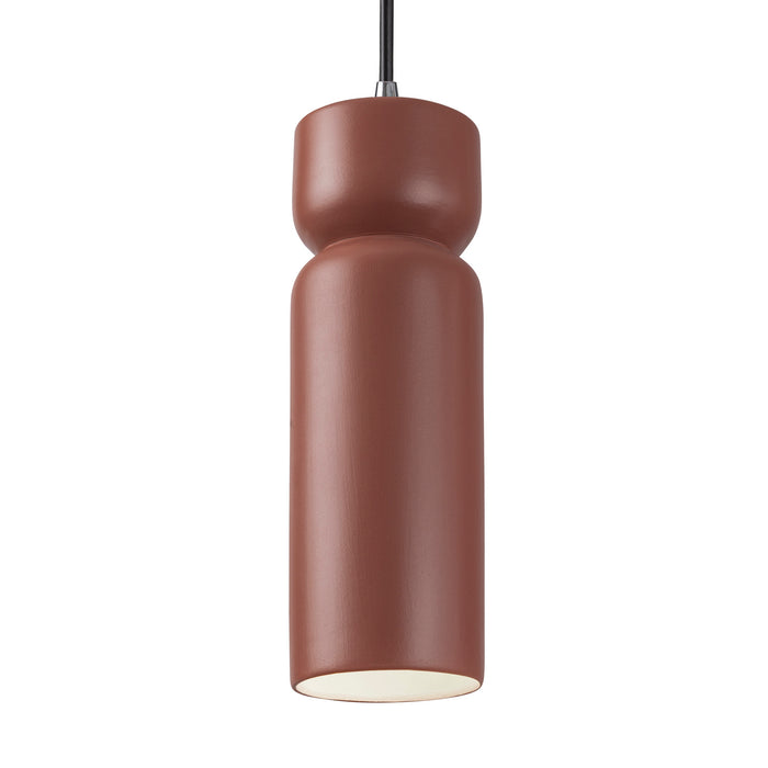 Justice Designs - CER-6510-CLAY-CROM-BKCD - One Light Pendant - Radiance Collection - Canyon Clay