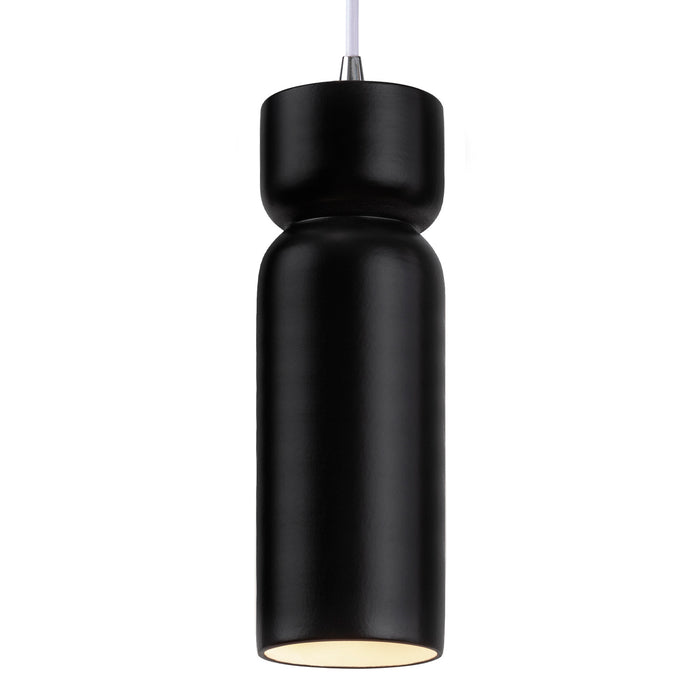 Justice Designs - CER-6510-CRB-CROM-WTCD - One Light Pendant - Radiance Collection - Carbon - Matte Black