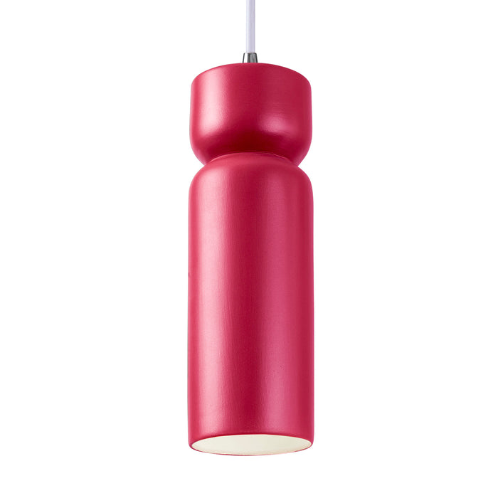 Justice Designs - CER-6510-CRSE-CROM-WTCD - One Light Pendant - Radiance Collection - Cerise