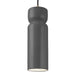 Justice Designs - CER-6510-GRY-ABRS-BKCD - One Light Pendant - Radiance Collection - Gloss Grey