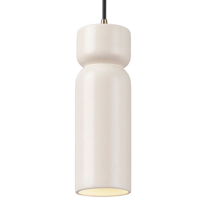 Justice Designs - CER-6510-MAT-ABRS-BKCD - One Light Pendant - Radiance Collection - Matte White