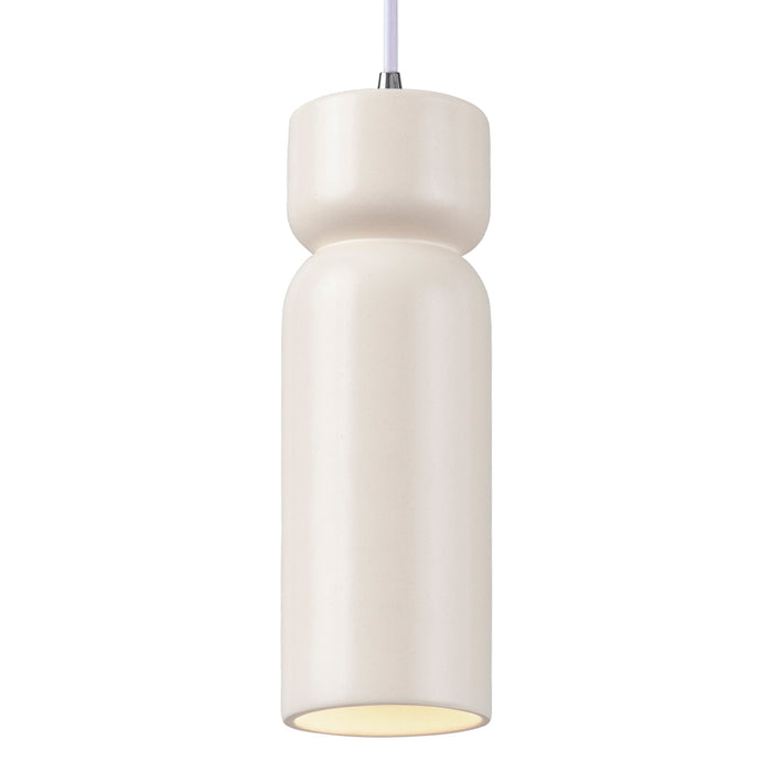 Justice Designs - CER-6510-MAT-CROM-WTCD - One Light Pendant - Radiance Collection - Matte White