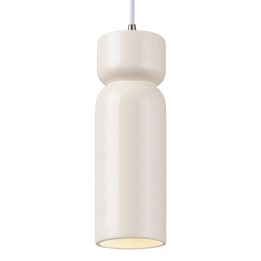 Justice Designs - CER-6510-MAT-NCKL-WTCD - One Light Pendant - Radiance Collection - Matte White