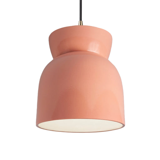 Justice Designs - CER-6515-BSH-ABRS-BKCD - One Light Pendant - Radiance Collection - Gloss Blush