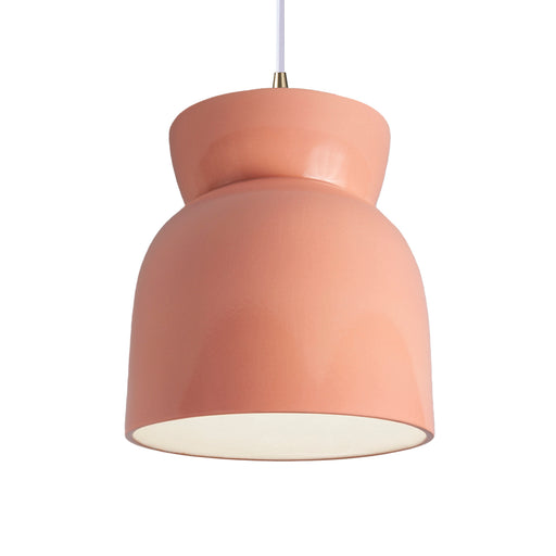 Justice Designs - CER-6515-BSH-ABRS-WTCD - One Light Pendant - Radiance Collection - Gloss Blush