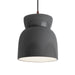 Justice Designs - CER-6515-GRY-DBRZ-BKCD - One Light Pendant - Radiance Collection - Gloss Grey