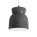 Justice Designs - CER-6515-GRY-MBLK-WTCD - One Light Pendant - Radiance Collection - Gloss Grey