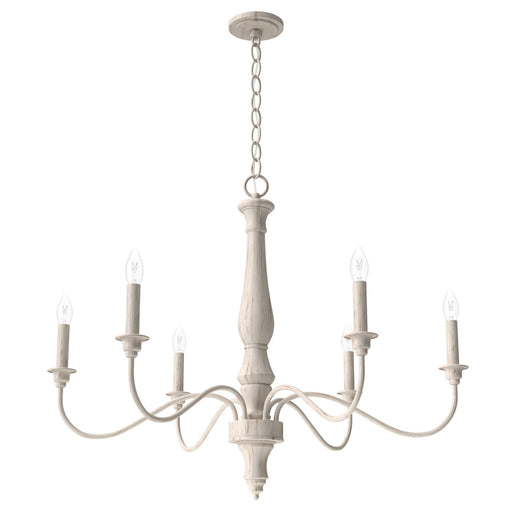 Hunter - 19855 - Six Light Chandelier - Teren - Distressed White