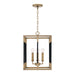 Capital Lighting - 544741AB - Four Light Foyer Pendant - Bleeker - Aged Brass and Black