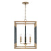 Capital Lighting - 544742AB - Four Light Foyer Pendant - Bleeker - Aged Brass and Black