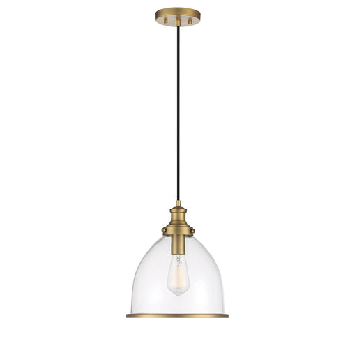 Meridian - M70119NB - One Light Pendant - Natural Brass