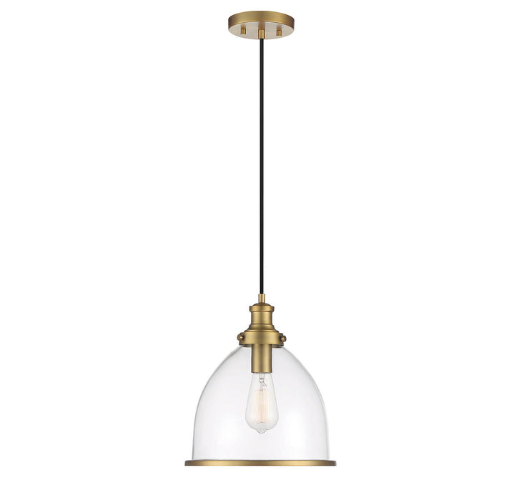 Meridian - M70119NB - One Light Pendant - Natural Brass