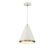 Meridian - M70122WHNB - One Light Pendant - White w/Natural Brass