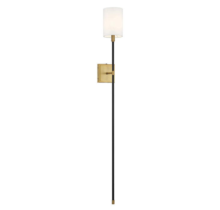 Meridian - M90069BNB - One Light Wall Sconce - Black w/Natural Brass