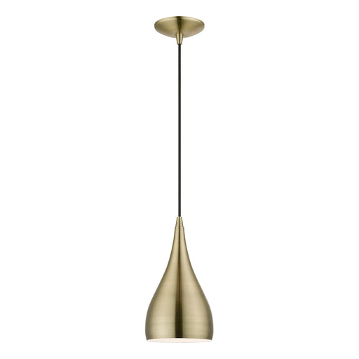 Livex Lighting - 40981-01 - One Light Pendant - Amador - Antique Brass