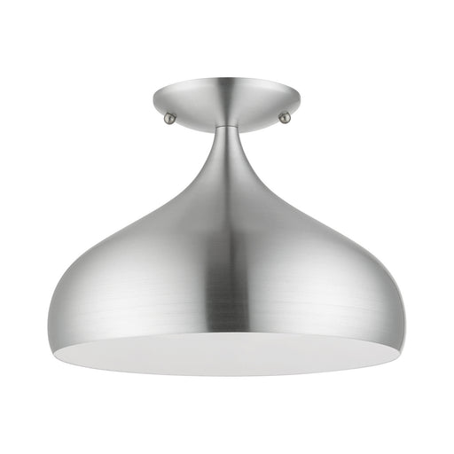 Livex Lighting - 41050-66 - One Light Semi-Flush Mount - Amador - Brushed Aluminum