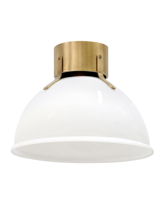 Hinkley - 3481HB-CO - One Light Flush Mount - Argo - Heritage Brass with Cased Opal Glass