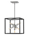 Hinkley - 46313BLK-PN - Seven Light Pendant - Aros - Black with Polished Nickel accents