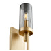 Quorum - 501-1-80 - One Light Wall Mount - Ladin - Aged Brass w/ Smoke Glass