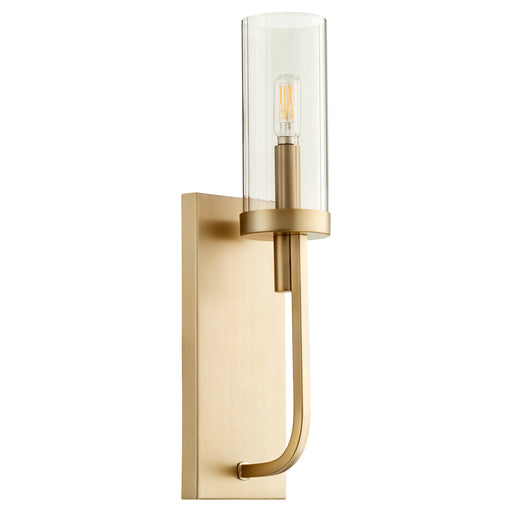 Quorum - 501-1-80 - One Light Wall Mount - Ladin - Aged Brass w/ Smoke Glass