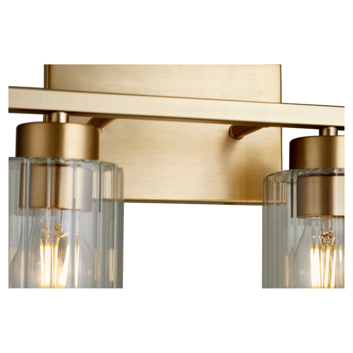 Quorum - 501-2-280 - Two Light Vanity - Ladin - Aged Brass w/ Clear Glass