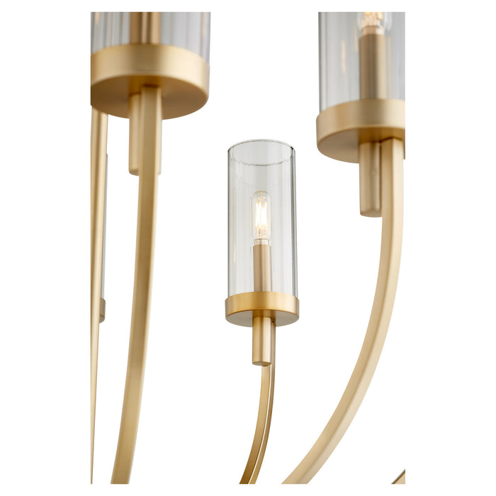 Quorum - 601-8-80 - Eight Light Chandelier - Ladin - Aged Brass w/ Smoke Glass