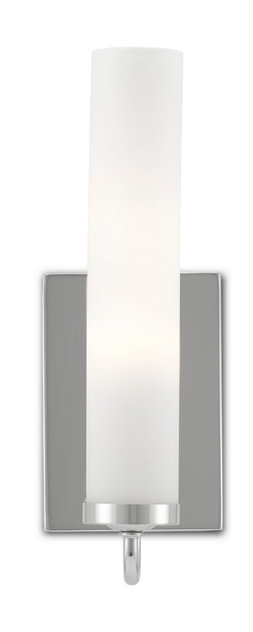 Currey and Company - 5800-0011 - One Light Wall Sconce - Polished Nickel/Opaque Glass