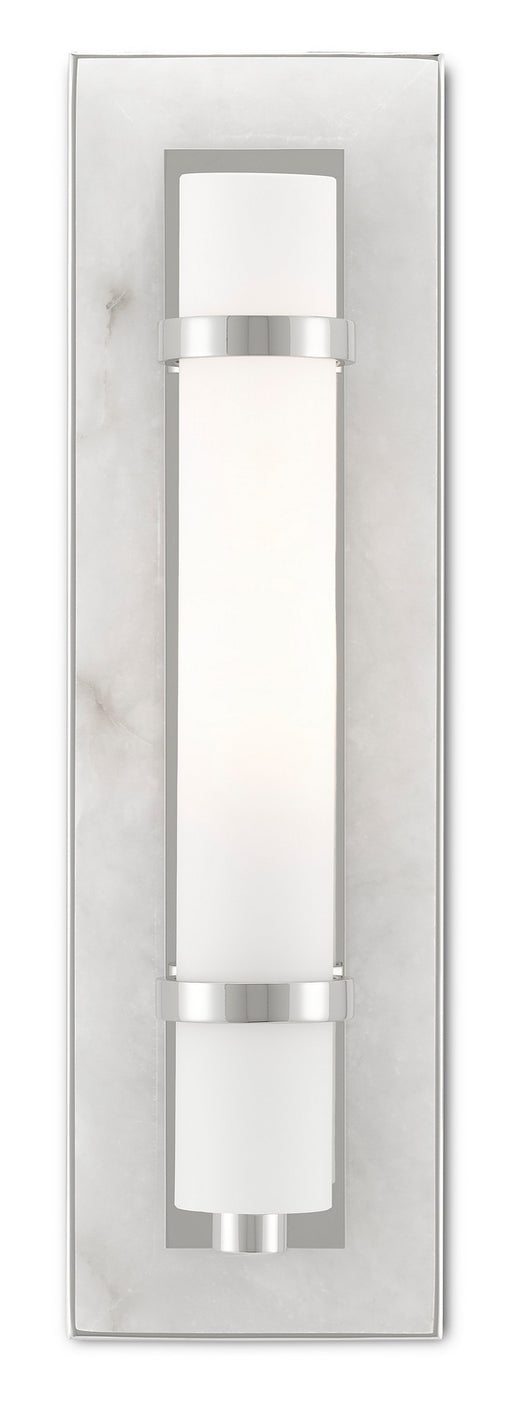 Currey and Company - 5800-0017 - One Light Wall Sconce - Natural Alabaster/Polished Nickel/Opaque/White