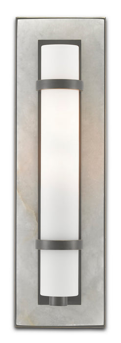 Currey and Company - 5800-0018 - One Light Wall Sconce - Natural Alabaster/Oil Rubbed Bronze/Opaque/White