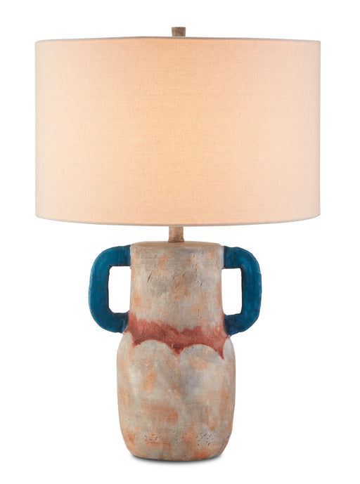 Currey and Company - 6000-0713 - One Light Table Lamp - Sand/Teal/Red