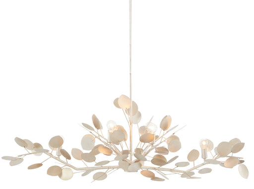 Currey and Company - 9000-0816 - Six Light Chandelier - Contemporary Silver Leaf