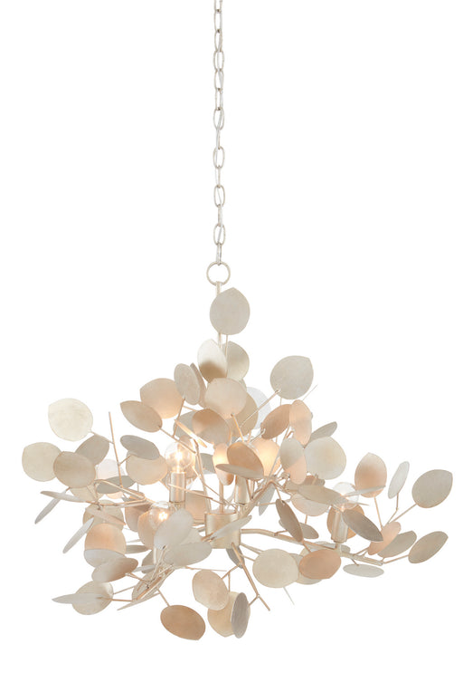 Currey and Company - 9000-0817 - Six Light Chandelier - Contemporary Silver Leaf