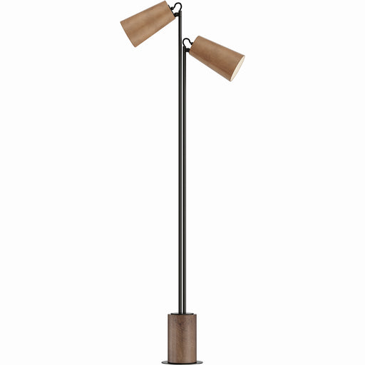 Maxim - 10099WWDTN - Two Light Floor Lamp - Scout - Weathered Wood / Tan Leather
